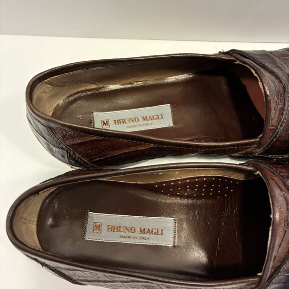Bruno Magli “Jared” Brown Genuine Crocodile Tassel Loafers – Italian Luxuy main image 8